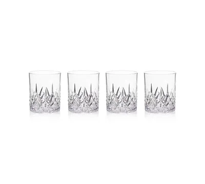 Q Squared Aurora Clear Double Old-Fashioned Tumblers, Set of 4