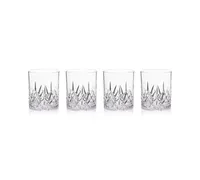 Q Squared Aurora Clear Double Old-Fashioned Tumblers, Set of 4