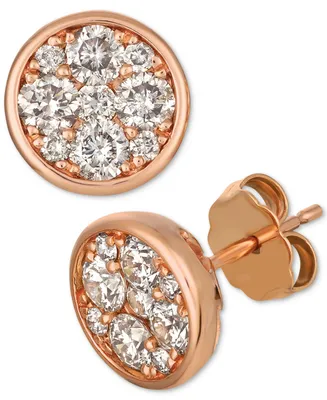 Le Vian Strawberry & Nude Diamond Cluster Stud Earrings (1 ct t.w.)