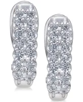 Diamond Hoop Earrings (1 ct. t.w.) 10k White Gold & Yellow