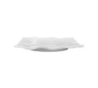 Q Squared White Ruffle Melamine Square Platter