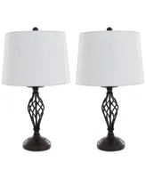 Lavish Home Set of 2 Cage Lamp Set