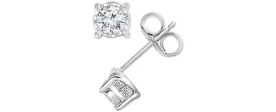 TruMiracle Diamond Stud Earrings (1/2 ct. t.w.) in 14k White, Yellow or Rose Gold