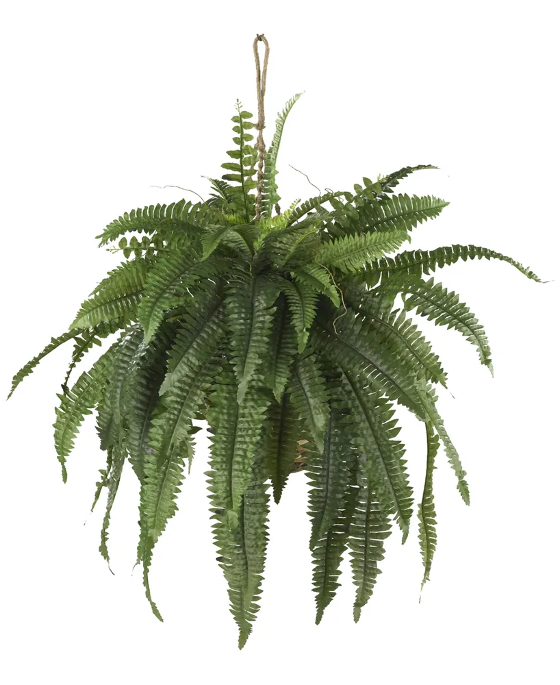 Nearly Natural Large Boston Fern Hanging Basket