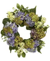 Nearly Natural 22" Hydrangea Wreath