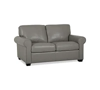 Orid 59" Leather Roll Arm Loveseat, Created for Macy's