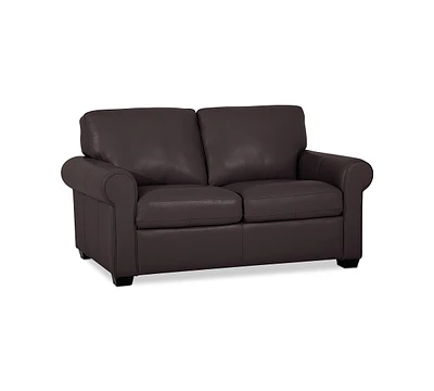 Orid 59" Leather Roll Arm Loveseat, Created for Macy's