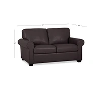 Orid 59" Leather Roll Arm Loveseat, Created for Macy's