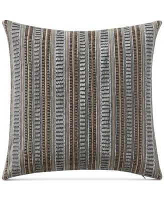 Closeout! Waterford Carrick 14" Square Beaded Embroidered-Stripe Decorative Pillow