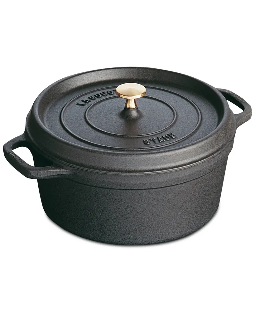 Staub Enameled Cast Iron 4-Qt. Round Cocotte - Macy's