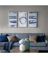 Madison Park Grey Surrounding 3-Pc. Framed Gel-Coated Canvas Print Set with Silver-Tone Foil