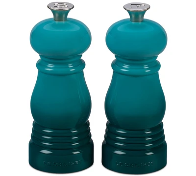 Le Creuset Caribbean Petite Salt and Pepper Mill Set with Adjustable Grind
