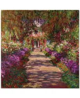 Claude Monet 'A Pathway in Monet's Garden' 35" x 35" Canvas Wall Art