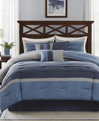 Madison Park Collins Faux Suede 7 Pc. Comforter Sets