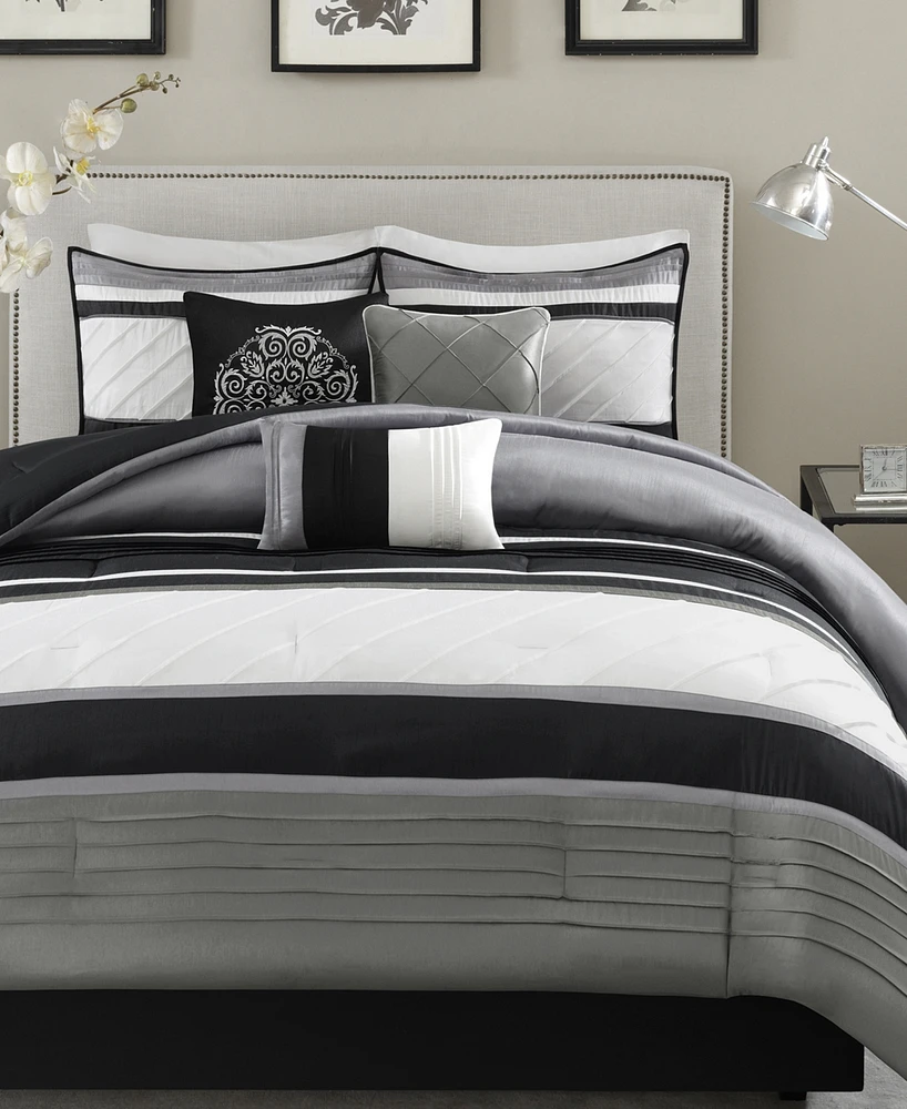 Madison Park Blaire Faux-Silk 7-Pc. Comforter Set