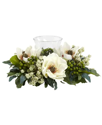 Nearly Natural Artificial Magnolia Floral Candelabrum