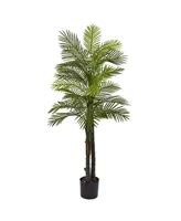 Nearly Natural 5.5' Indoor/Outdoor Uv-Resistant Artificial Double Robellini Palm Tree