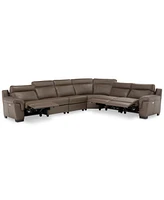 Julius Ii -Pc. Leather Sectional Sofa With Power Recliners, Headrests & Usb Outlet