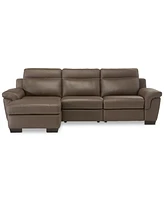Closeout! Julius Ii 3-Pc. Leather Chaise Sectional Sofa With 2 Power Recliners, Headrests And Usb Outlet