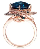 Le Vian Crazy Collection Deep Sea Blue Topaz (5-3/8 ct. t.w.) and Diamond (3/4 Ring 14k Rose Gold