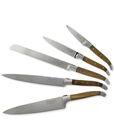 French Home Laguiole Connoisseur Olivewood 5 Piece Kitchen Knife Set plus Magnetic Display.