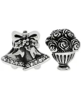 Rhona Sutton 2-Pc. Set Wedding Bells & Bouquet Bead Charms in Sterling Silver