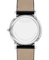 Movado Men's Swiss Museum Classic Black Leather Strap Watch 40mm