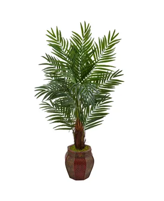 Nearly Natural 5' Areca Palm Artificial Tree in Mixed-Pattern Planter