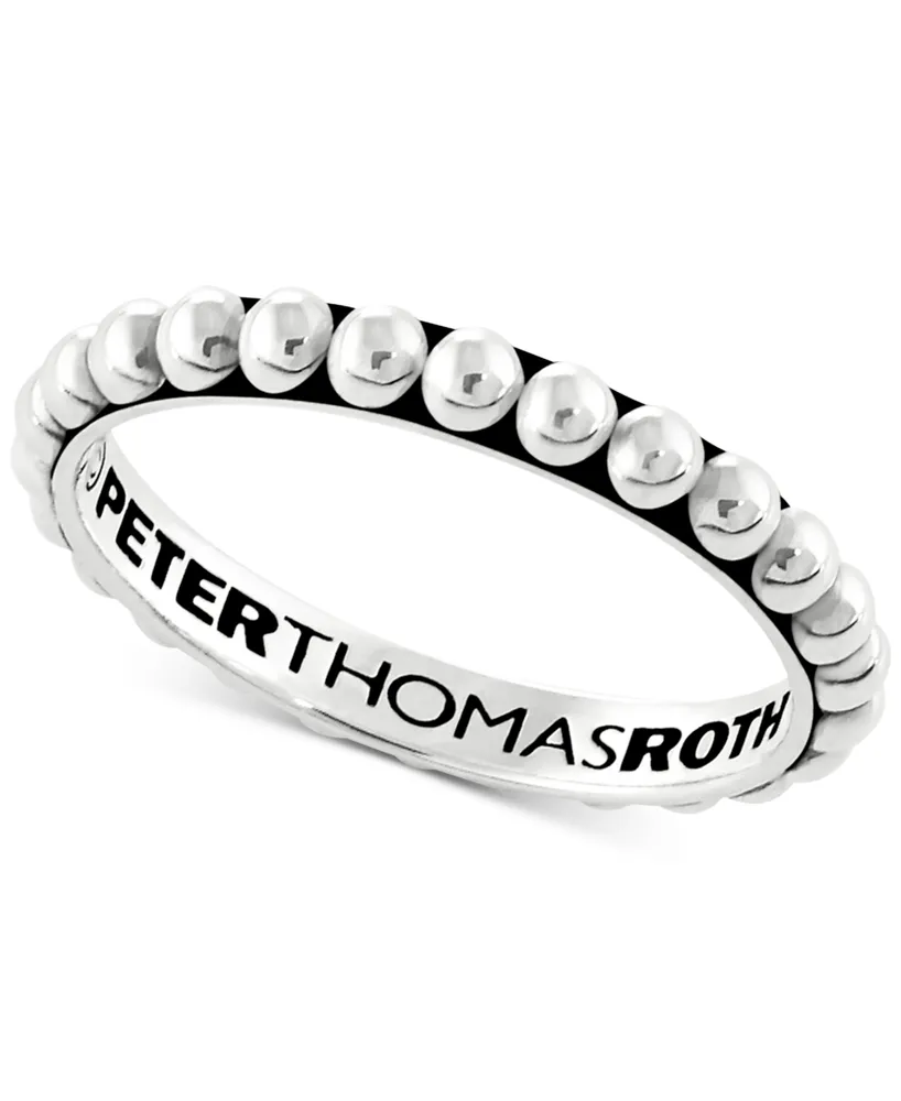 Peter Thomas Beaded Stacking Band Sterling Silver