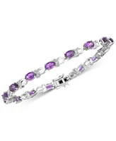 Amethyst (6 ct. t.w.) & Diamond Accent Link Bracelet in Sterling Silver (Also available Mystic Topaz)