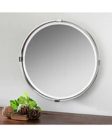 Uttermost Tazlina Brushed Nickel Round Mirror