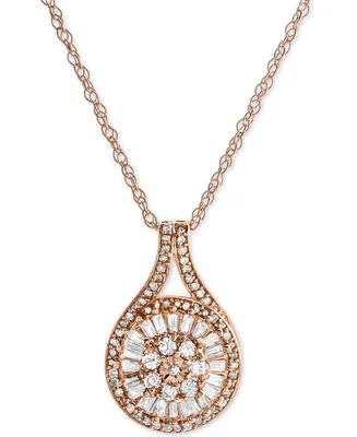 Diamond Baguette Cluster Pendant Necklace (1/2 ct. t.w.)
