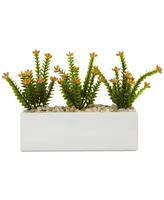 Nearly Natural Flowering Sedum Artificial Plants in Rectangular Planter