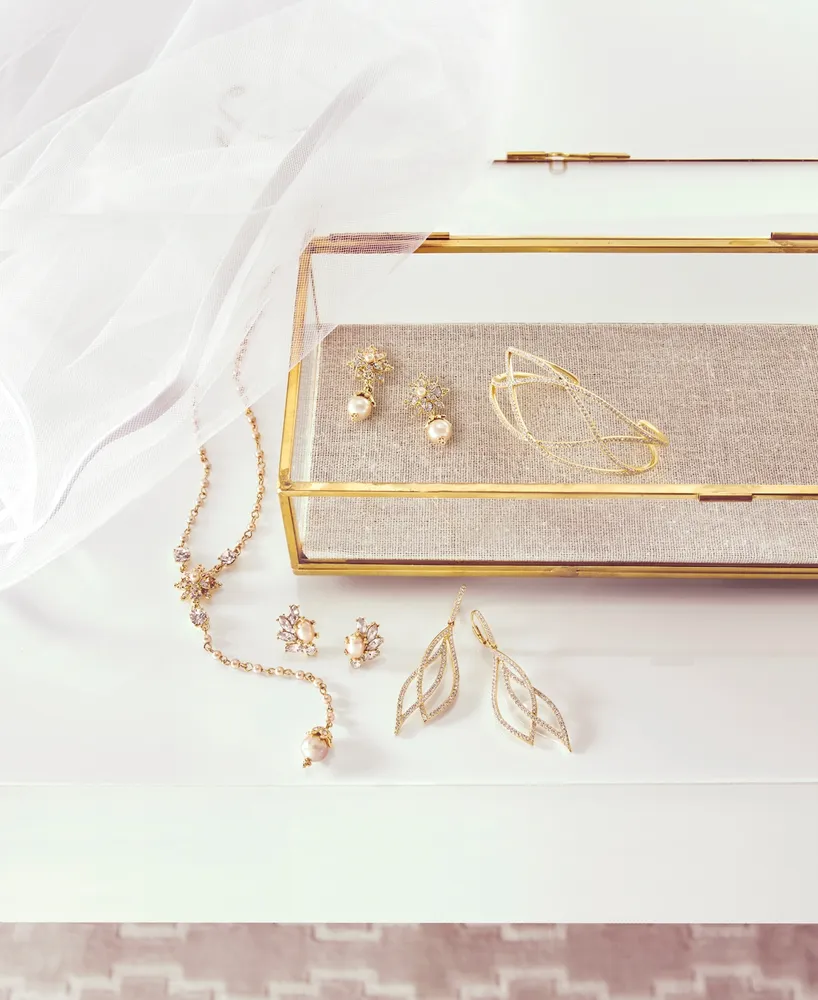 Marchesa Gold-Tone Crystal & Imitation Pearl Drop Earrings