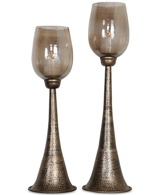 Uttermost Badal Antiqued Gold Candleholders, Set of 2