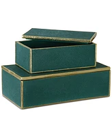 Uttermost Set of 2 Karis Emerald Green Boxes