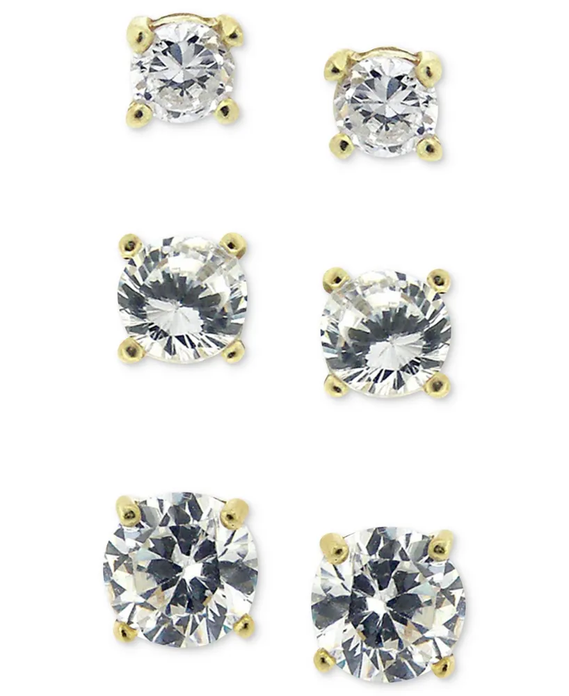 Giani Bernini 2-Pc. Cubic Zirconia Earring Set Sterling Silver, 18k  Gold-Plated Silver and Rose Created for Macy's