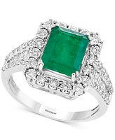 Brasilica by Effy Emerald (2-1/5 ct. t.w.) & Diamond (1/2 Ring 14k White Gold Yellow