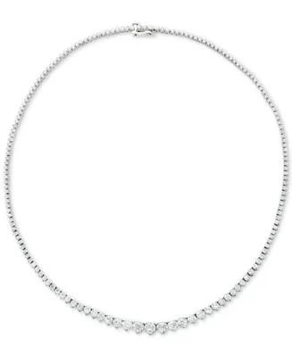 Diamond Fancy 17" Collar Tennis Necklace (15 ct. t.w.) in 14k White Gold