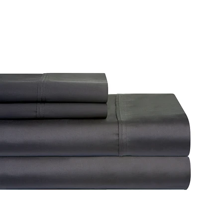 Pointehaven Solid 400 Thread Count Cotton Sateen -Pc. Sheet Sets