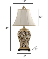 StyleCraft Open-Lace Scroll Table Lamp, Created for Macy's