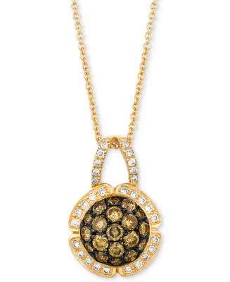 Le Vian Chocolatier Diamond Cluster 18" Pendant Necklace (7/8 ct. t.w.) in 14k Gold