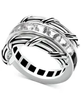 Peter Thomas Roth White Topaz (1-9/10 ct. t.w.) & Black Spinel Reversible Ring Sterling Silver