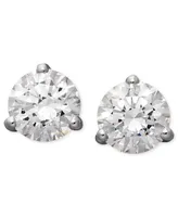 Arabella 14k White Gold Earrings, Cubic Zirconia Round Stud Earrings (4