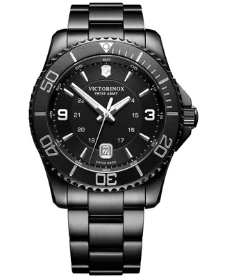 Victorinox Men's Swiss Maverick Black Edition Black Pvd Stainless Steel Bracelet Watch 43mm
