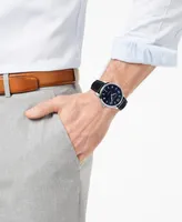 Frederique Constant Men's Swiss Automatic Runabout Blue Leather Strap Watch 42mm