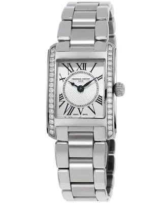 Frederique Constant Women's Swiss Carree Diamond (2/5 ct. t.w.) Stainless Steel Bracelet Watch 23x21mm