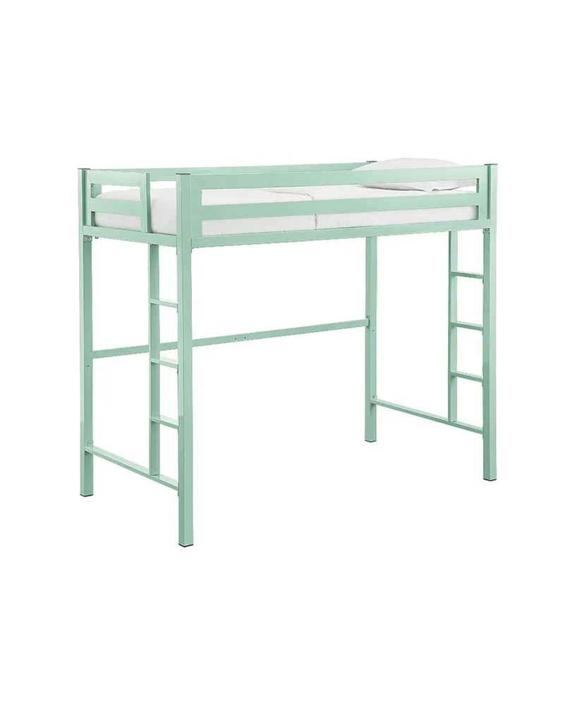 Premium Deluxe Twin Metal Loft Bed - Mint