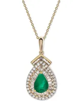 Sapphire (3/4 ct. t.w.) & Diamond (1/3 18" Pendant Necklace 14k Gold (Also Available Ruby or Emerald)