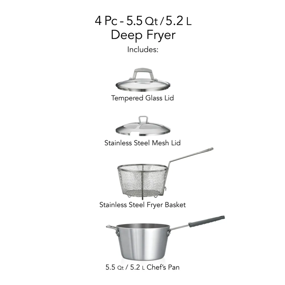 Tramontina Professional Fusion 5.5 Qt Covered Deep Fryer
